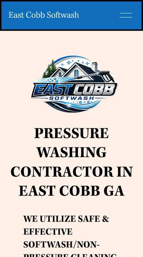 Their site today, on a phone: a pressure washing company in Marietta, GA.